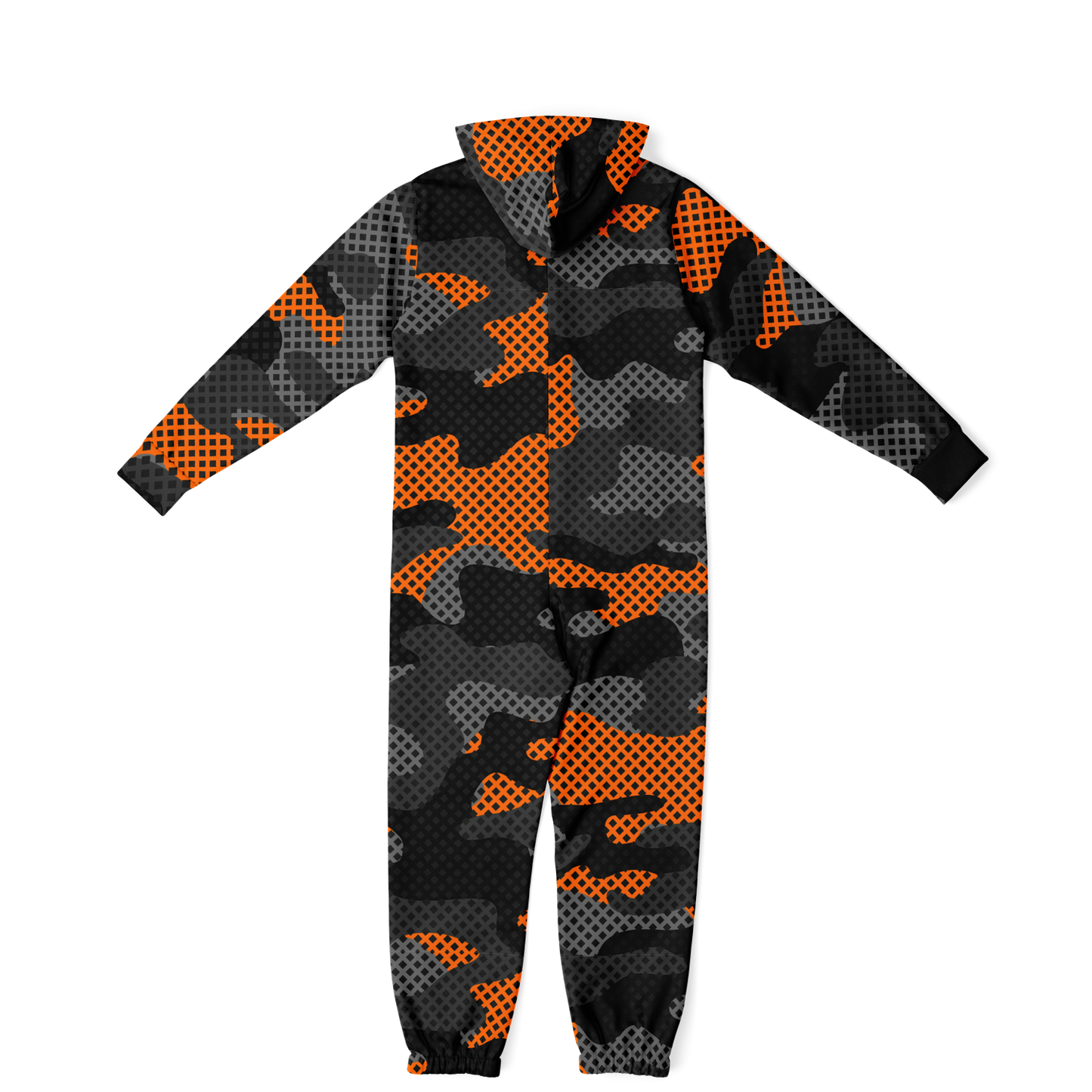 Camo Onesie | Orange and Black Pixel Camouflage