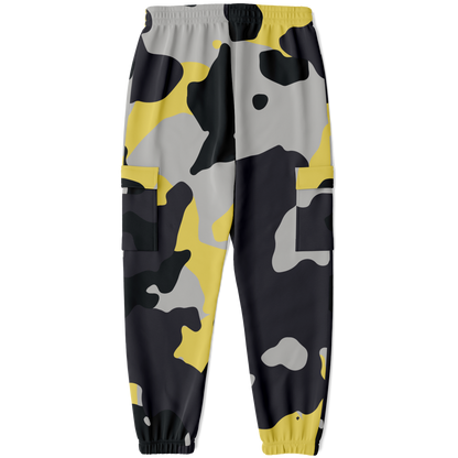 Camo Cargo Pants | Unisex | Yellow, Black & Silver Camouflage