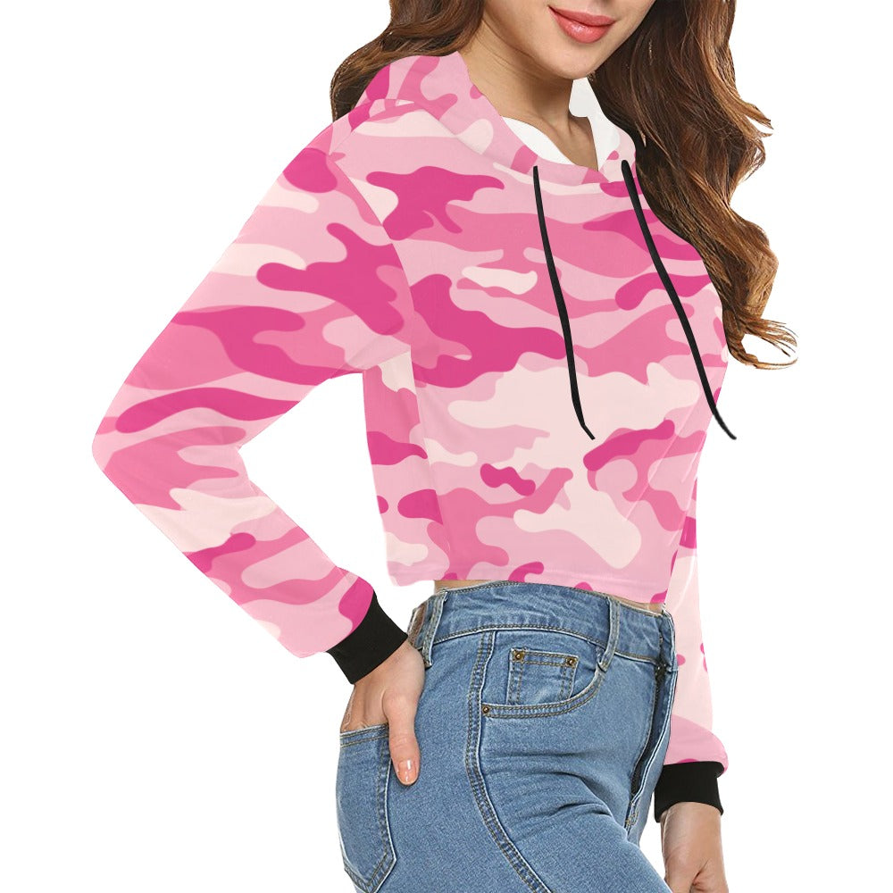 Cropped Camo Hoodie | Tight Fit | Lavender Pink Camouflage