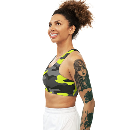 Camo Bra | Black, Gray, and Yellow Sports Camouflage