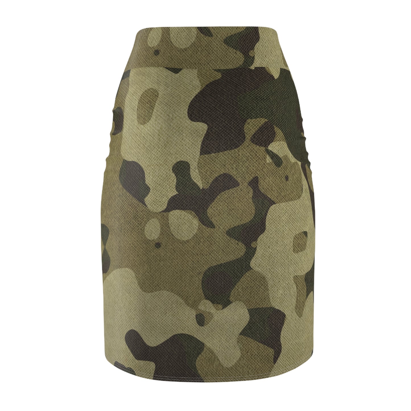 Camo Mini Skirt | Pencil Cut | Green Fabric