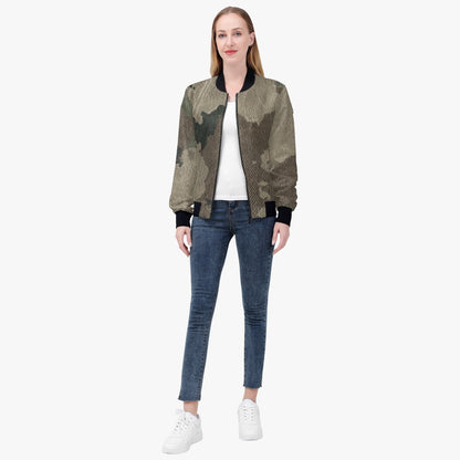 Women's Camo Bomber Jacket | Dirty Brown Camouflage