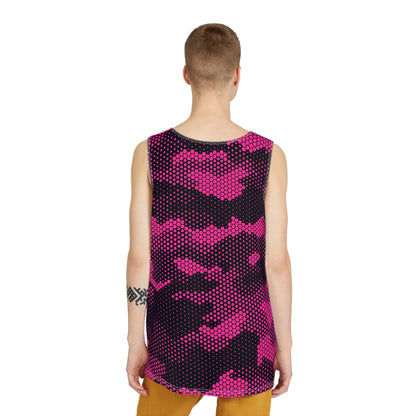 Men's Camo Tank Top | Digital Pink Camouflage | Loose Fit