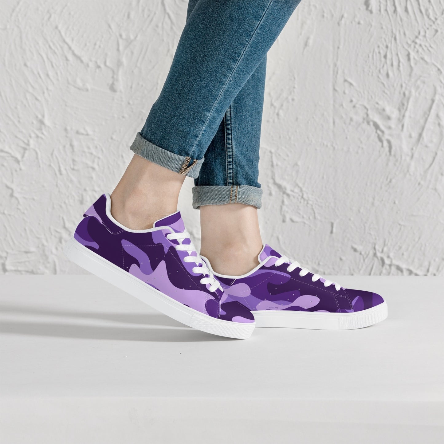 Camo Sneakers | Classic Low-Top | Purple, Blue, & Mauve