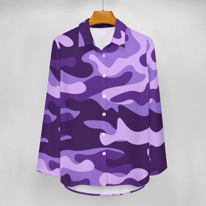 Women's Button-Up Camo Shirt | Purple, Blue & Mauve