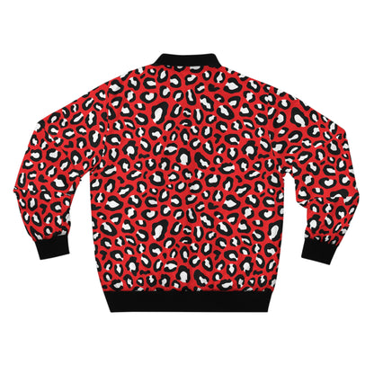 Leopard Jacket | Men's Classic Bomber | Red, Black & White