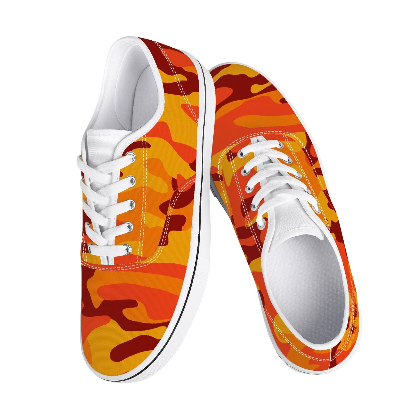 Camo Skate Shoes | Orange & Red Camouflage