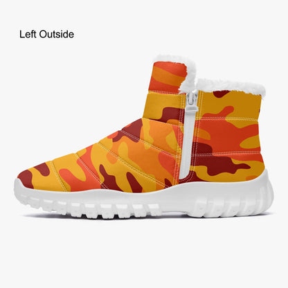 Camo Boots | Cotton-pad Fur Zipper Up | Orange and Red