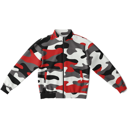 Camo Track Jacket | Red, Black & White Camouflage