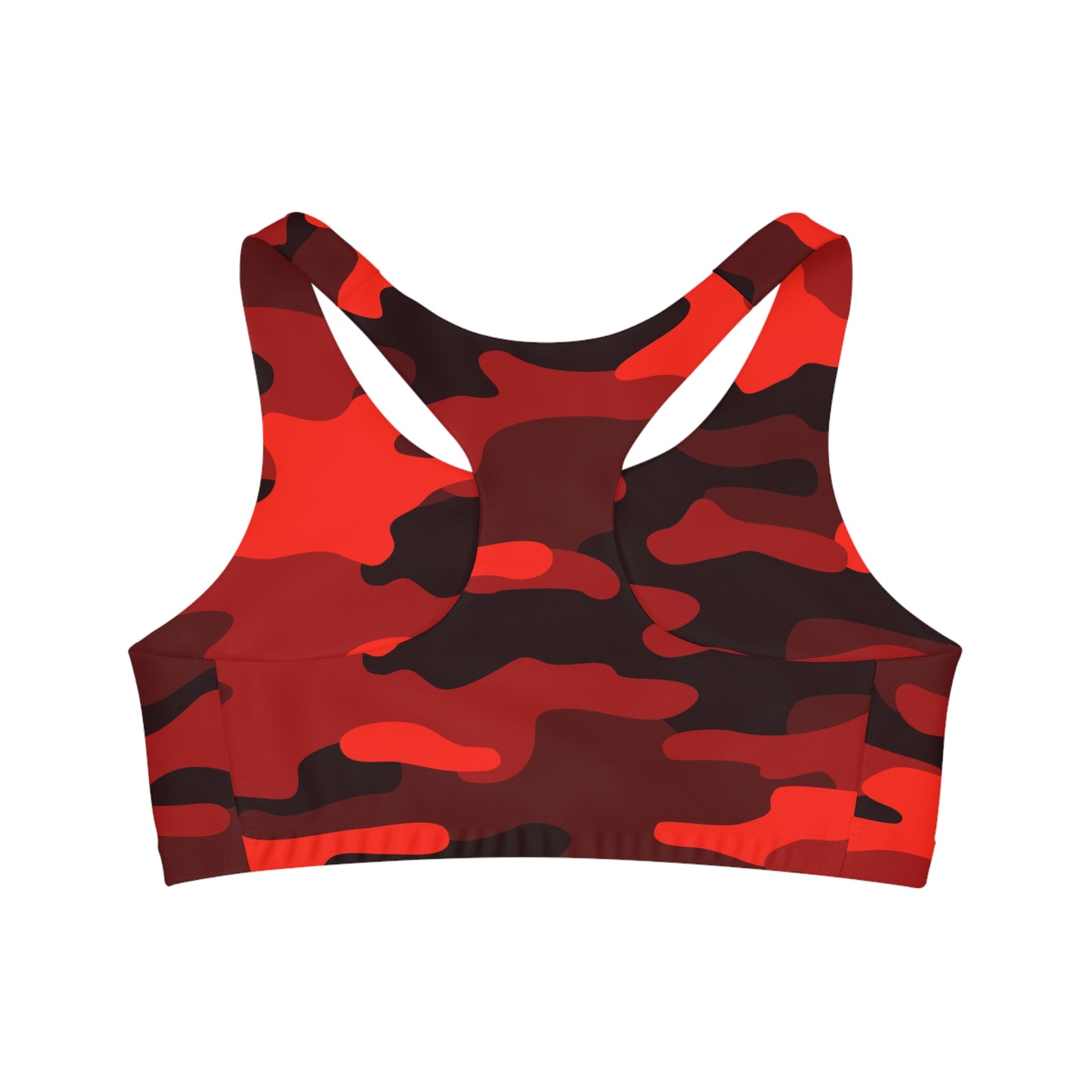 Camo Bra | Scarlet Red & Black Sports Camouflage