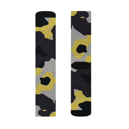 Camo Socks | Yellow, Black and Silver Camouflage