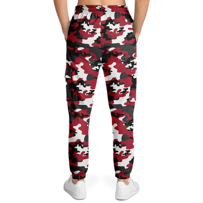 Red Camo Cargo Pants | MIxed Jungle Green, Black, & White