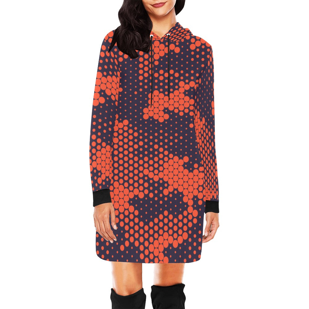 Camo Hoodie Dress | Orange and Blue Digital Camouflage