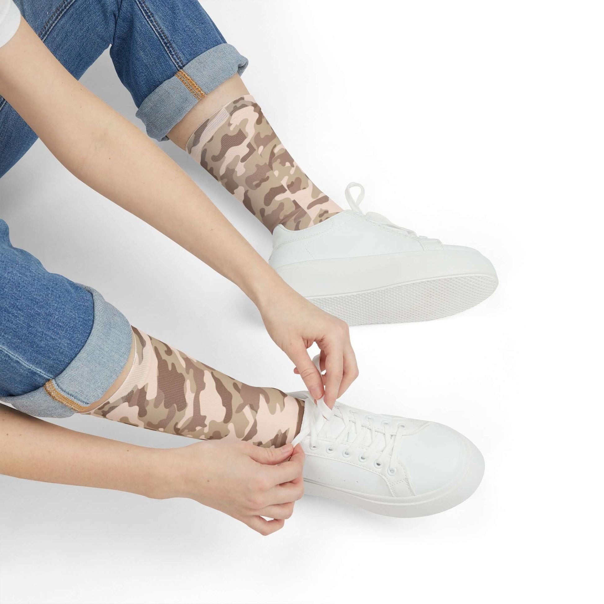 Camo Socks | Desert Brown | Sublimation Crew