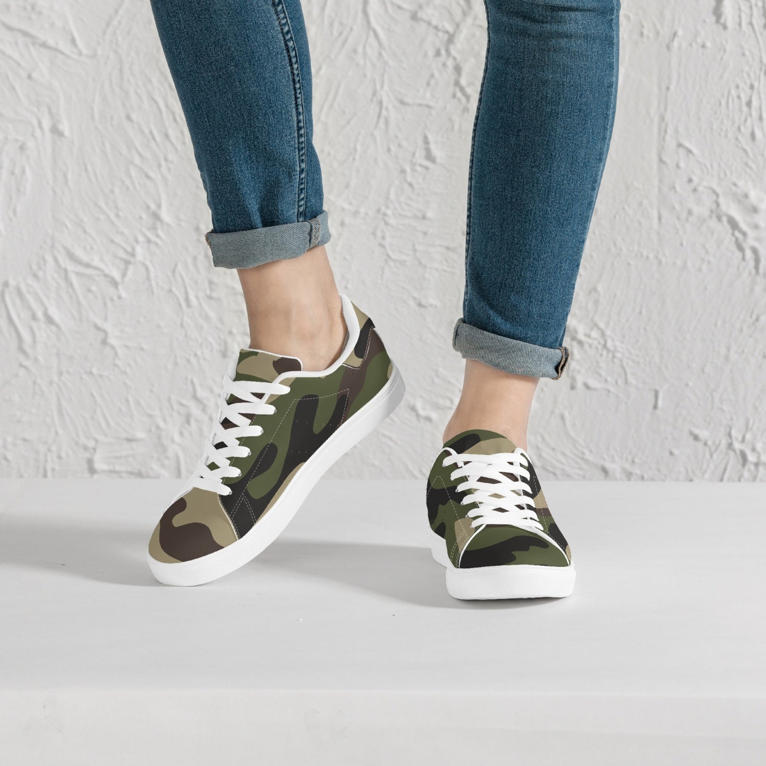 Camo Sneakers | Classic Low-Top Leather | Classic Green