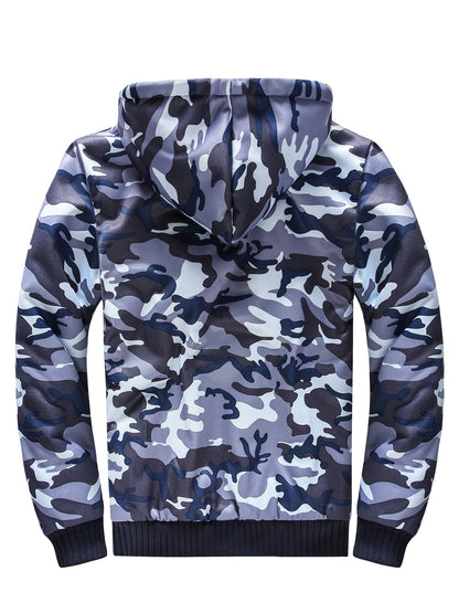 Men's Camo Fleece Jacket With Pockets | Zip Up, Long Sleeves