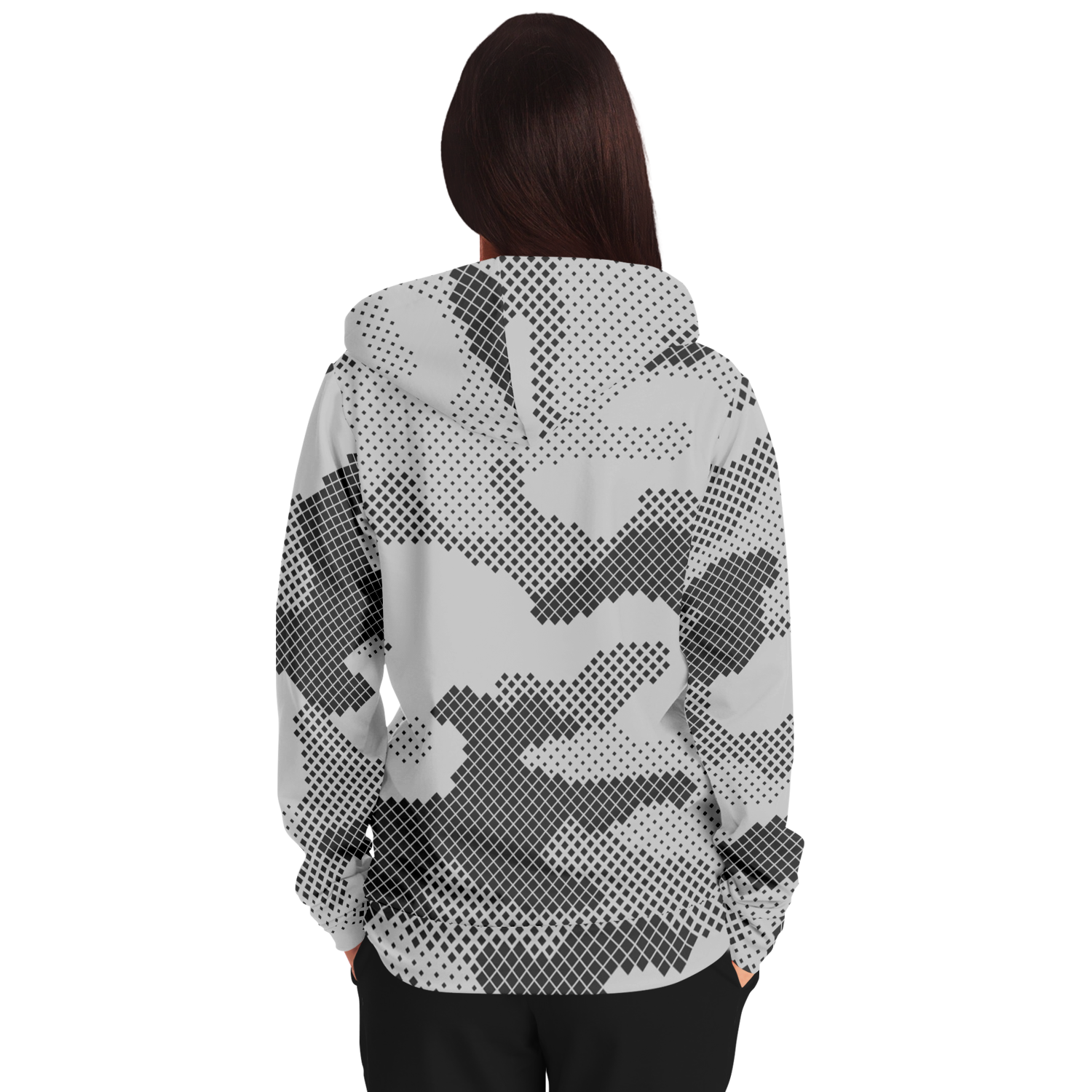 Zip-Up Hoodie | Digital Gray Camouflage