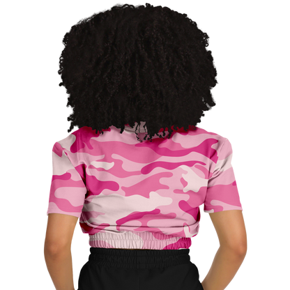 Camo Crop Top Sweatshirt | Lavender Pink Camouflage