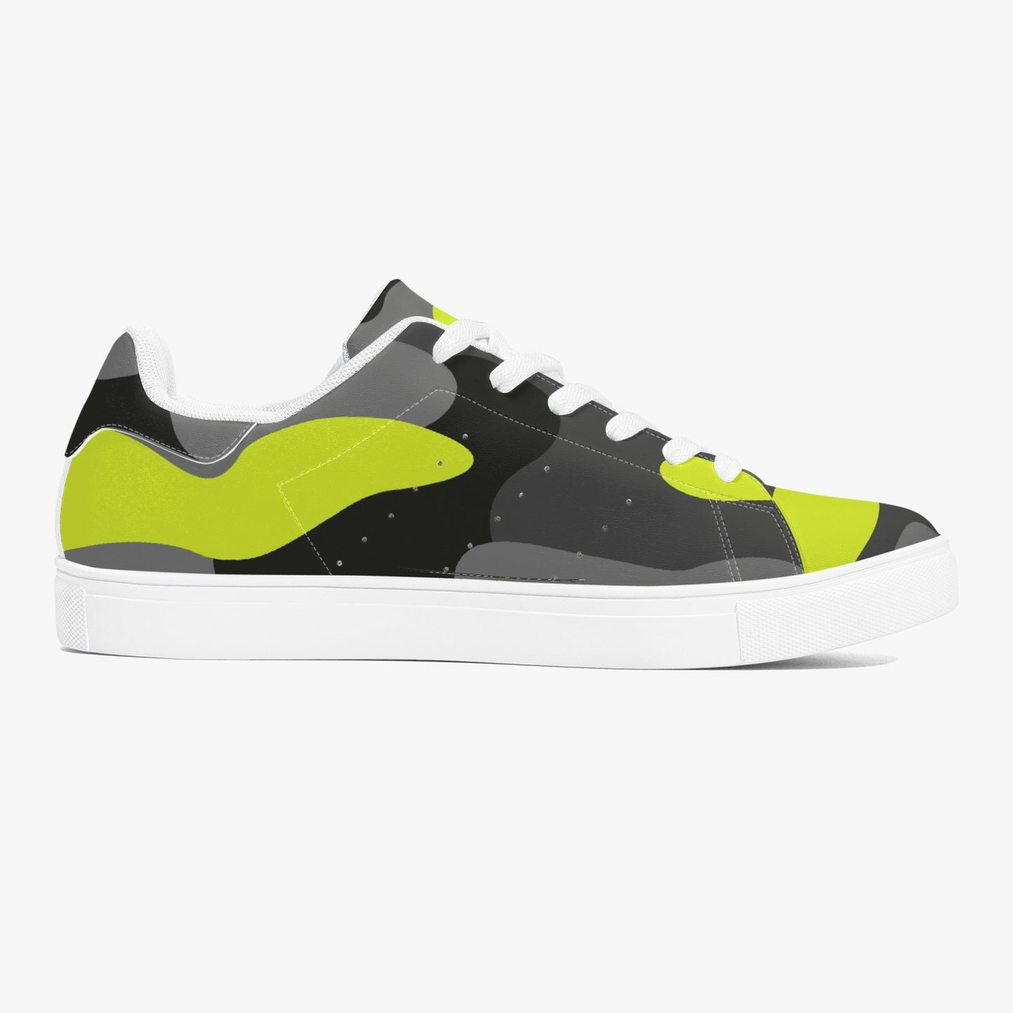 Camo Sneakers | Classic Low-Top | Yellow, Black, & Gray