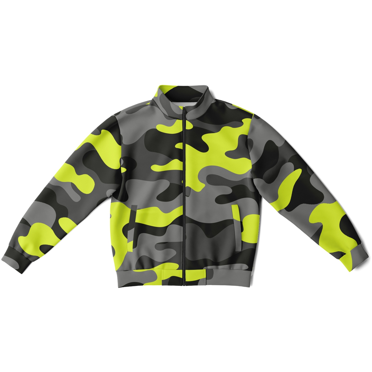 Camo Track Jacket | Black, Gray & Yellow Camouflage