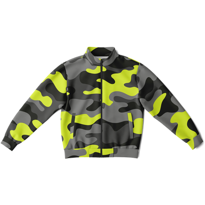 Camo Track Jacket | Black, Gray & Yellow Camouflage