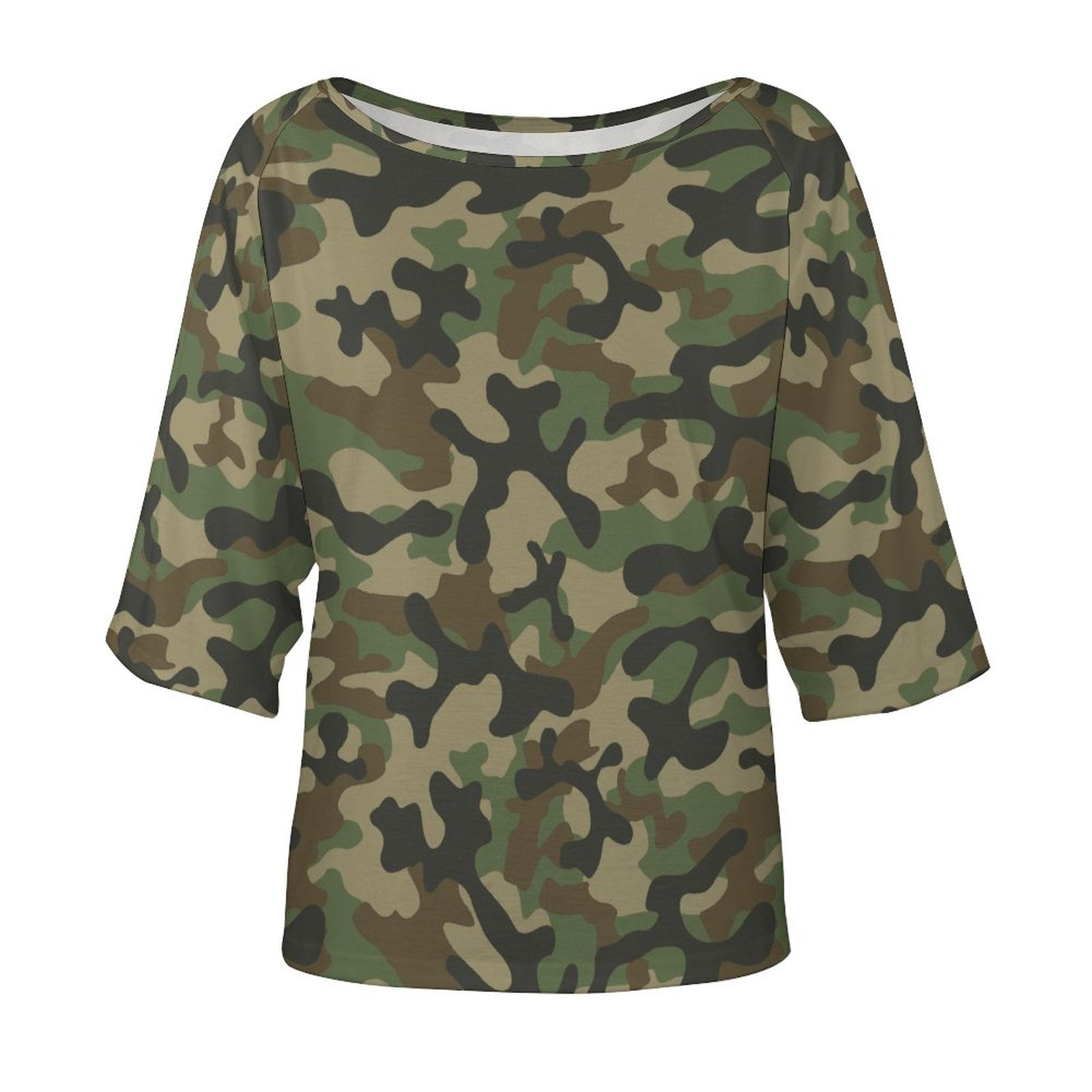 Off The Shoulder Top | Military Brown Camouflage