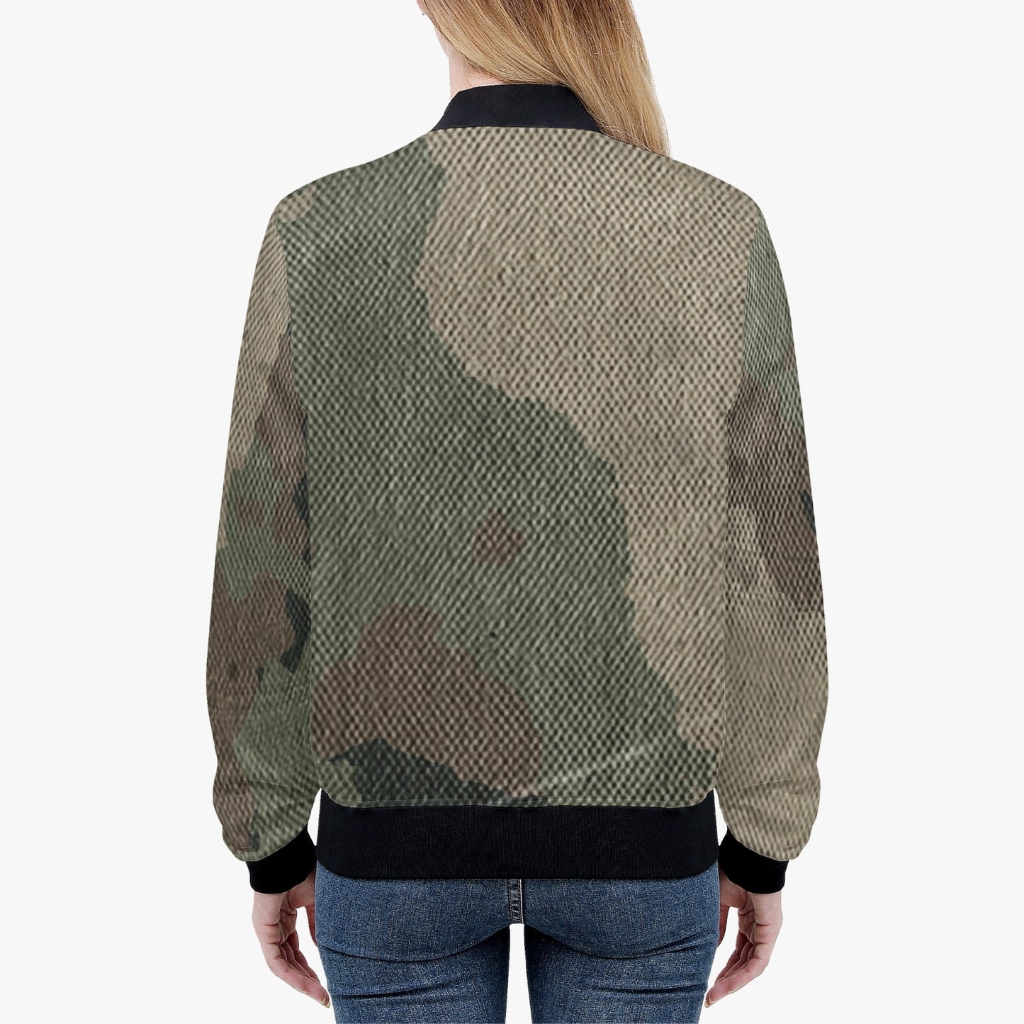 Women's Camo Bomber Jacket | Dirty Brown Camouflage