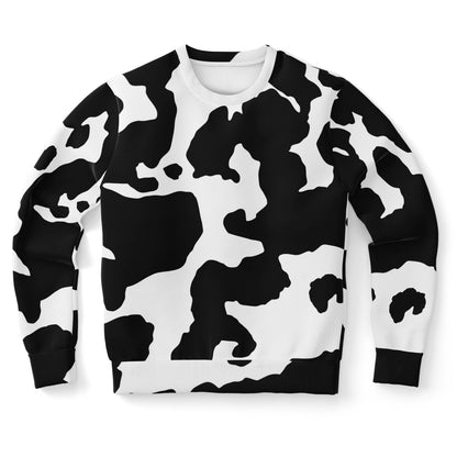 Camo Sweatshirt | Black & White Cow Skin