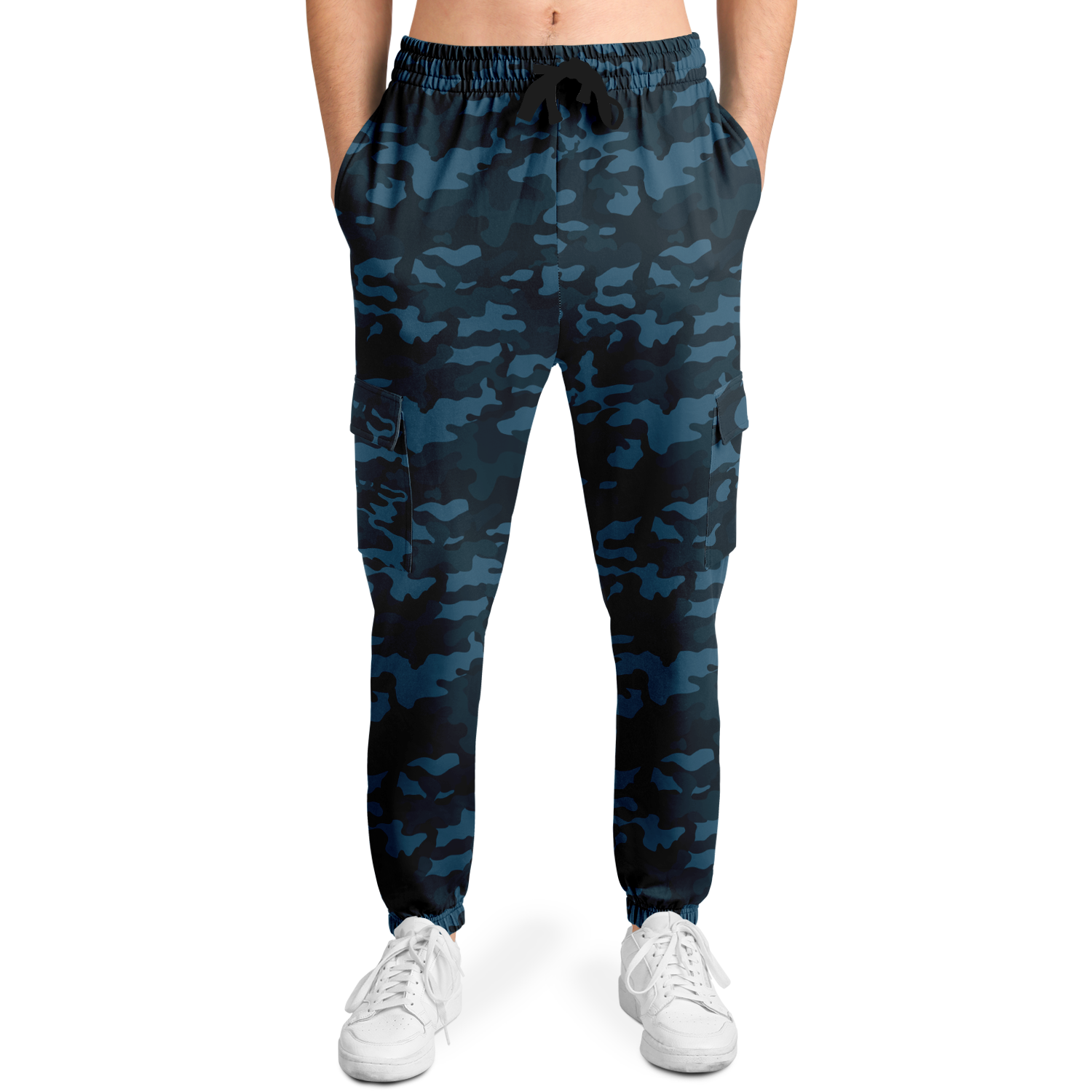 Dark Blue Camo Cargo Pants | Unisex