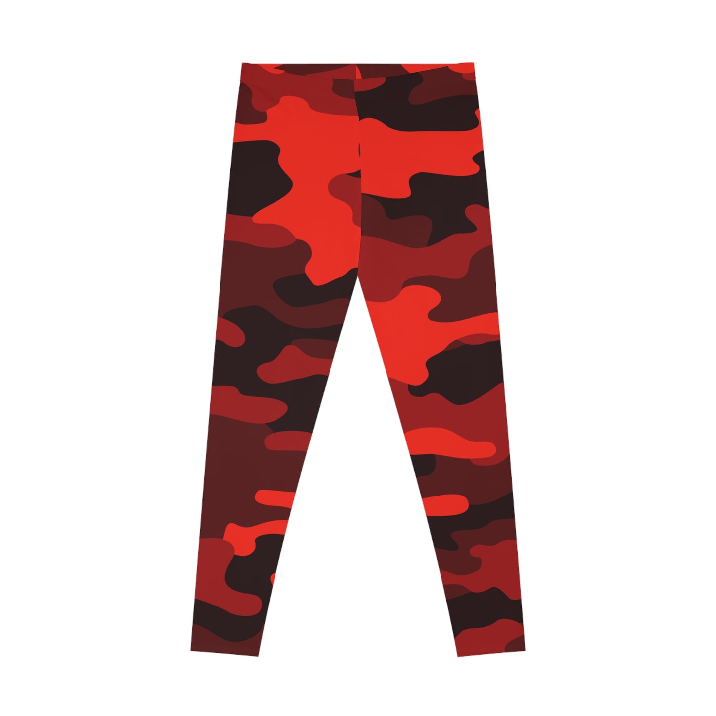 Red & Black Camo Leggings For Women | Mid Waist Fit