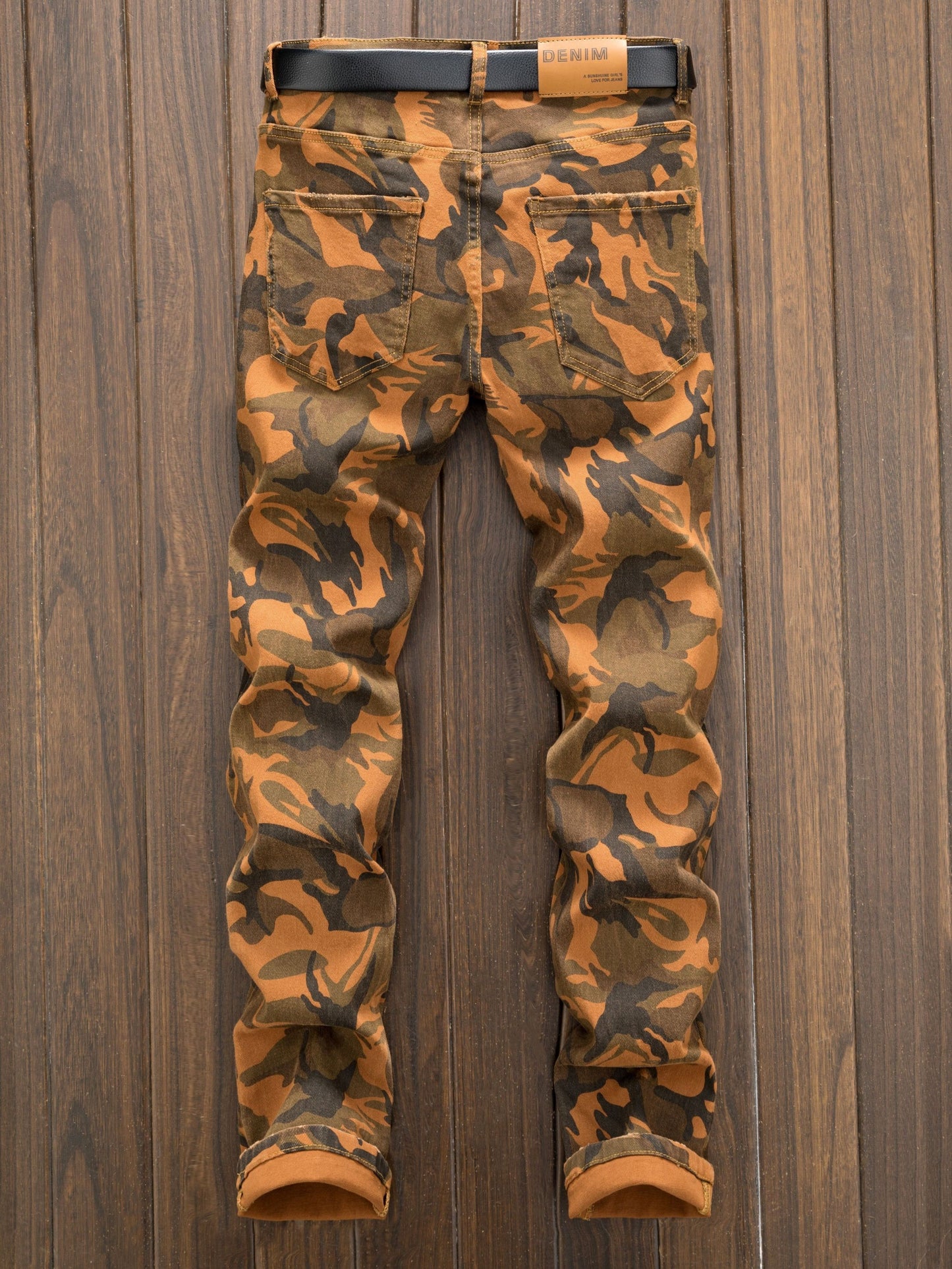 Men's Camo Jeans: Micro Elastic, Multi-Pocket, Straight Fit