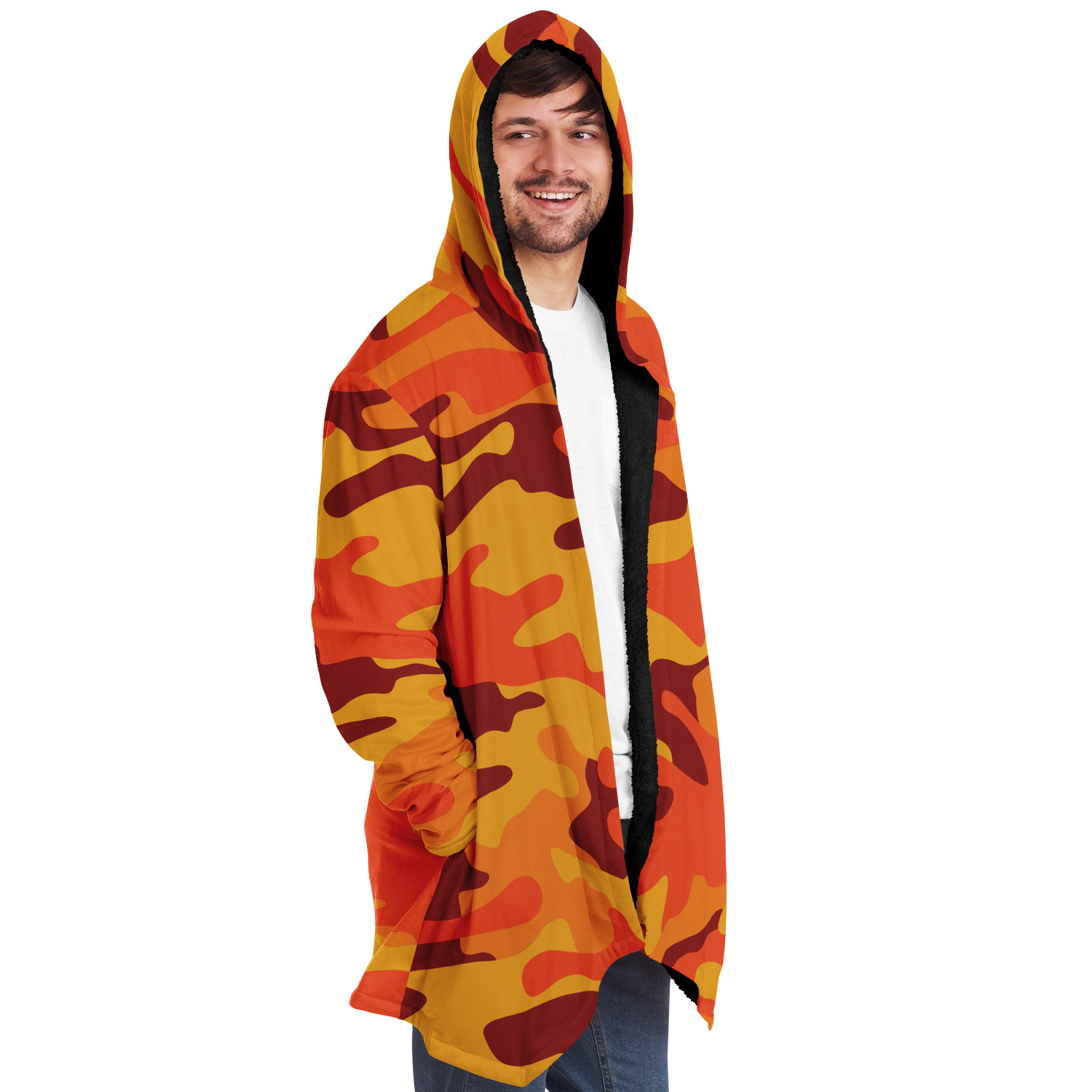 Camo Cloak | Orange & Red Camouflage | Microfleece