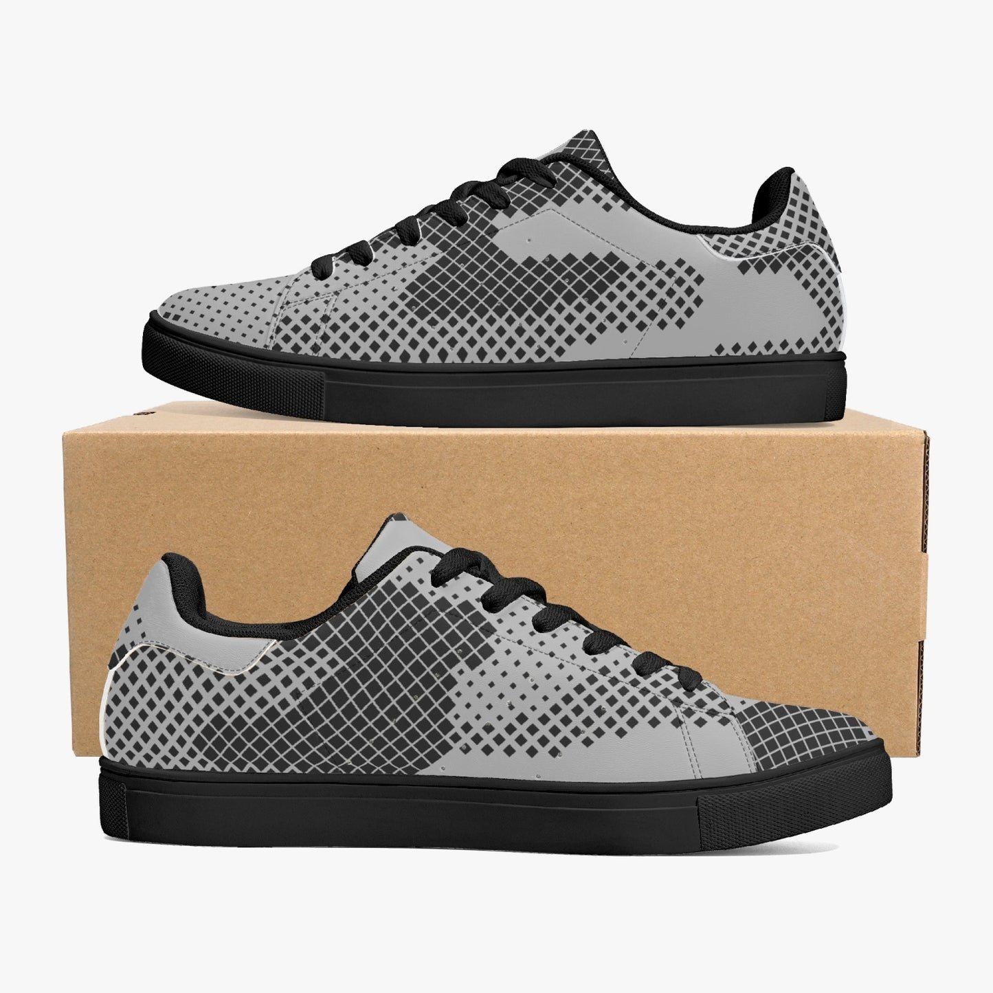 Camo Sneakers | Classic Low-Top Leather | Digital Gray