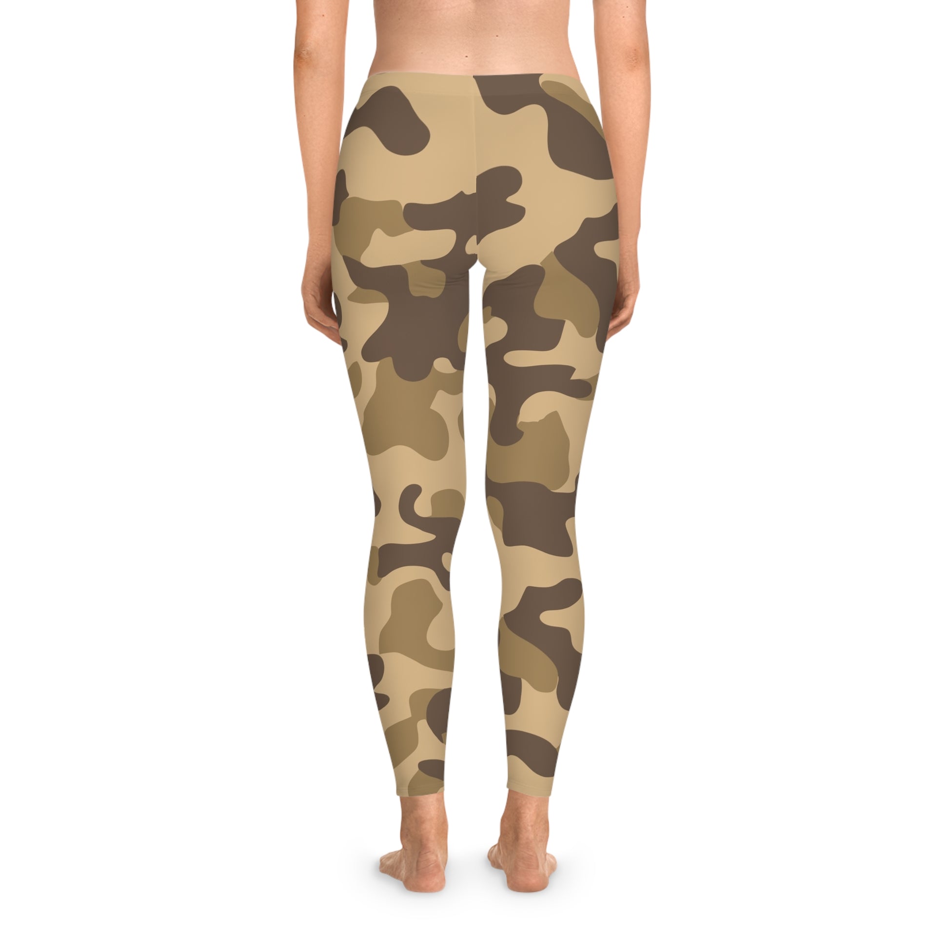 Khaki Camo Leggings For Women | Mid Waist Fit