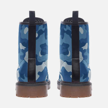 Military Blue Camo Boots | Lightweight Leather