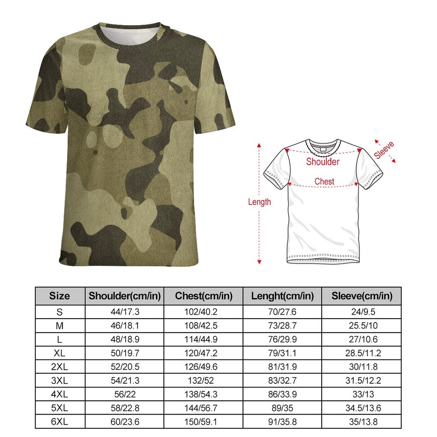 Camo Shirt | Green Fabric Camouflage T