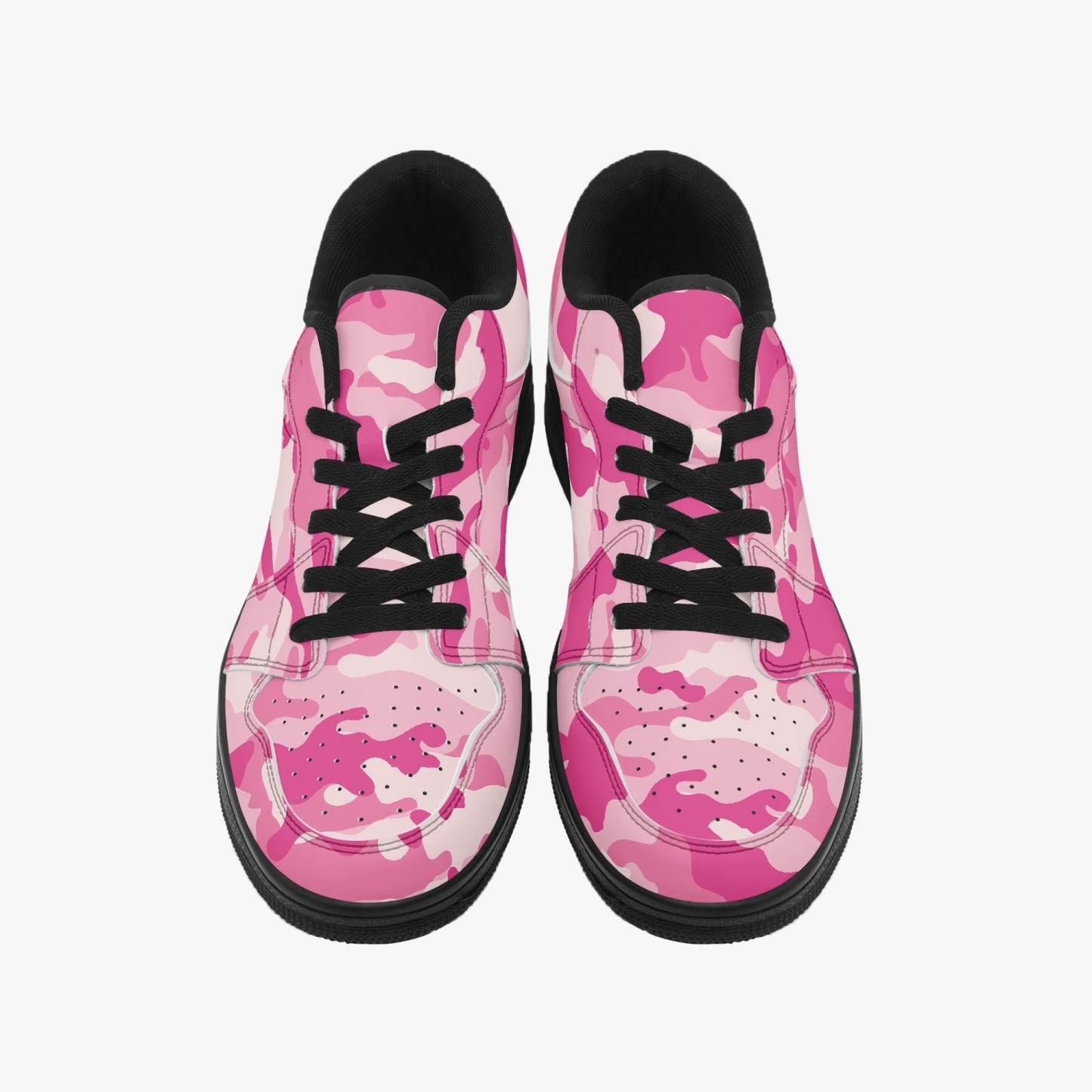 Camo Sneakers | Lavender Pink Low-Top Leather Camouflage Shoes