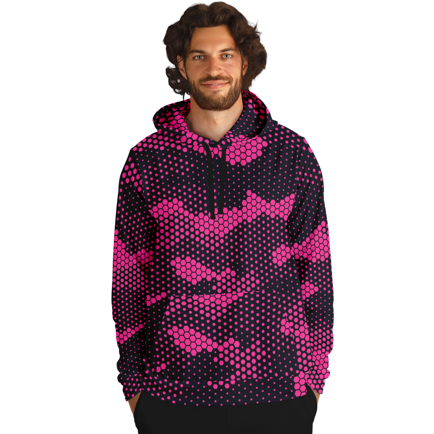 Camo Hoodie | Pink Digital Dotted Hexagonal Pullover