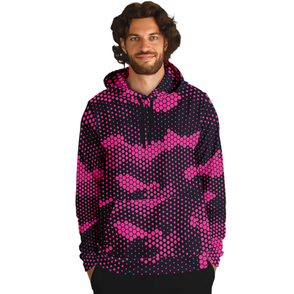 Camo Hoodie | Pink Digital Dotted Hexagonal Pullover