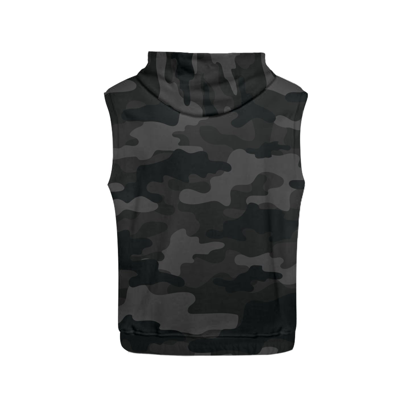 Sleeveless Camo Hoodie For Women | Black Camouflage