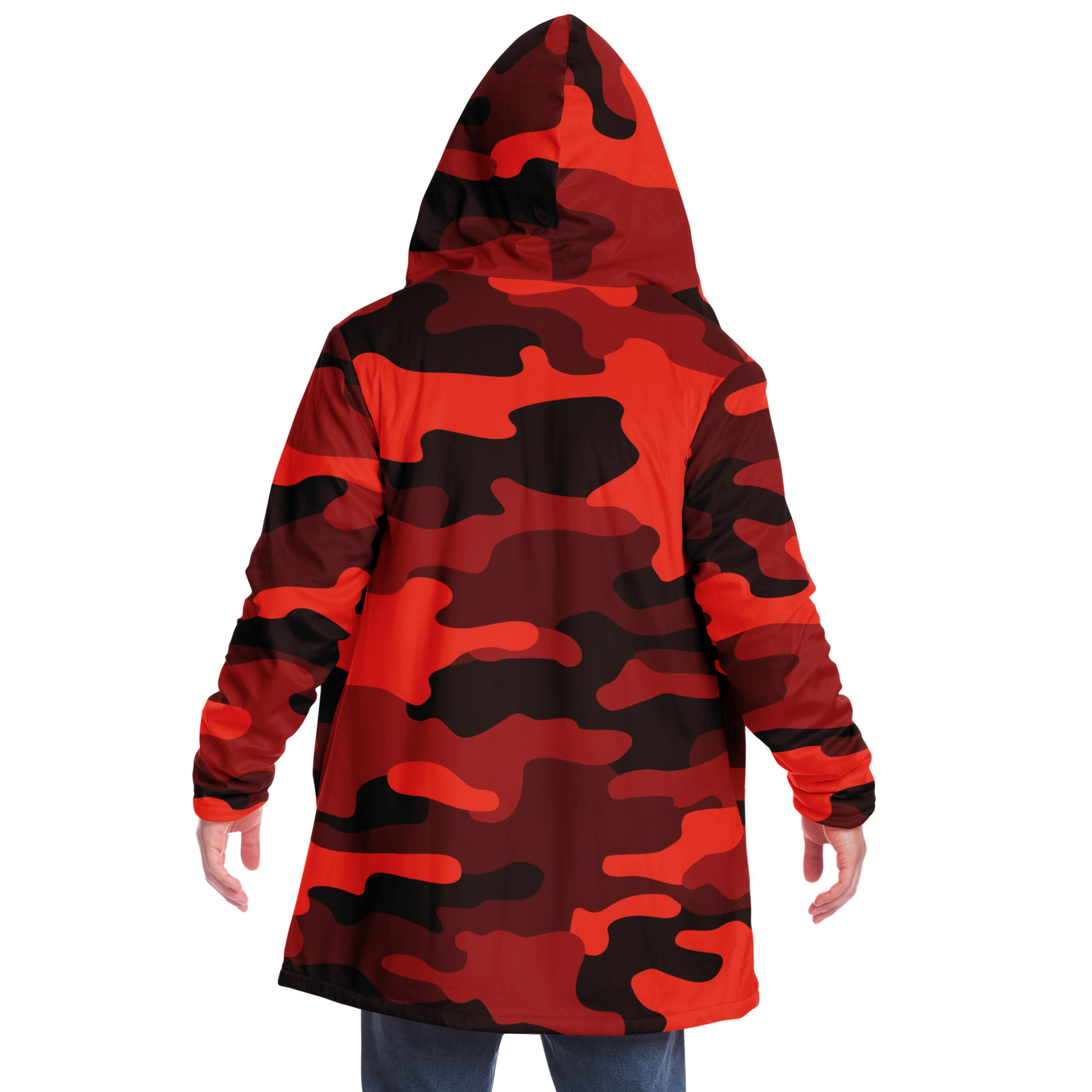 Camo Cloak | Scarlet Red & Black Camouflage | Microfleece