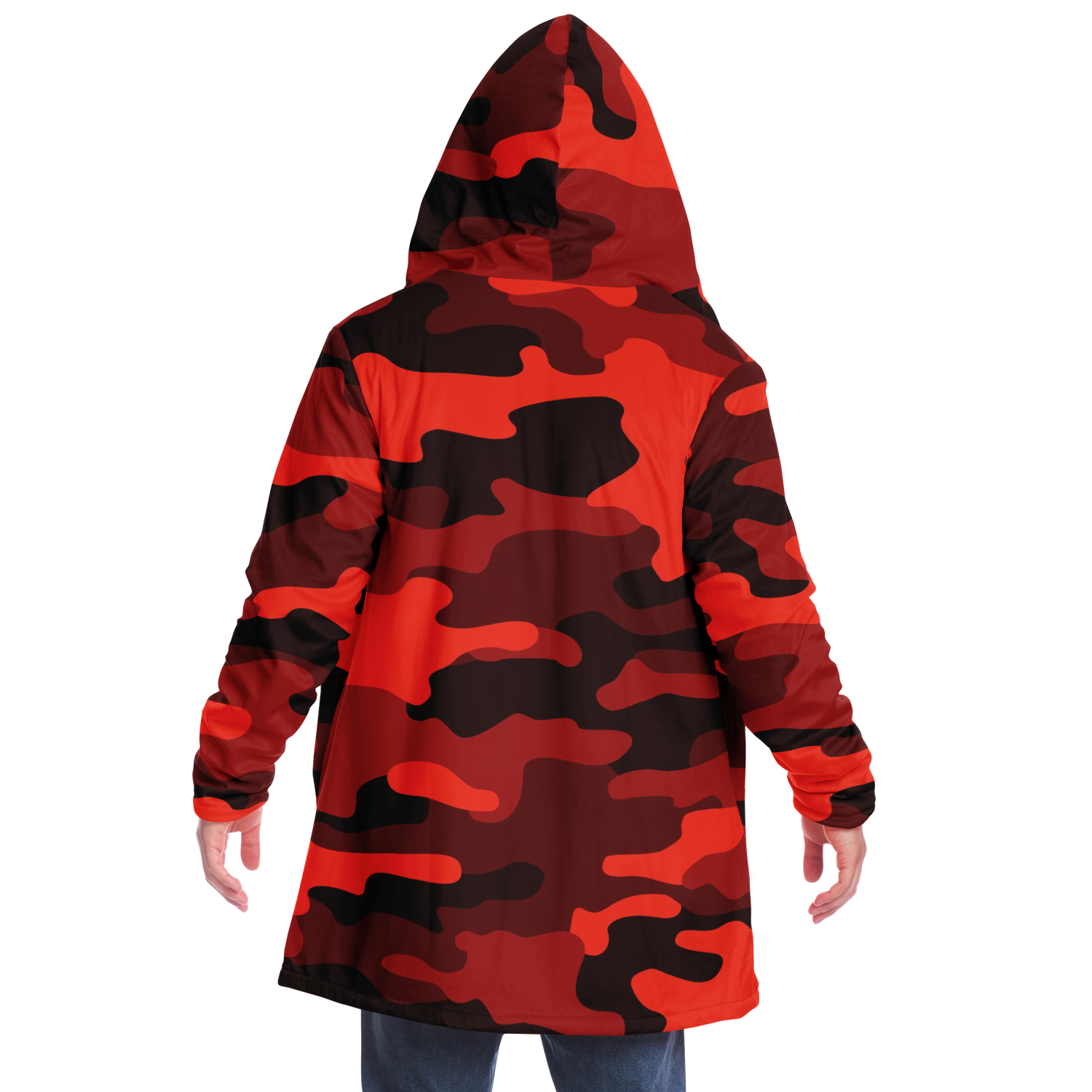 Camo Cloak | Scarlet Red & Black Camouflage | Microfleece