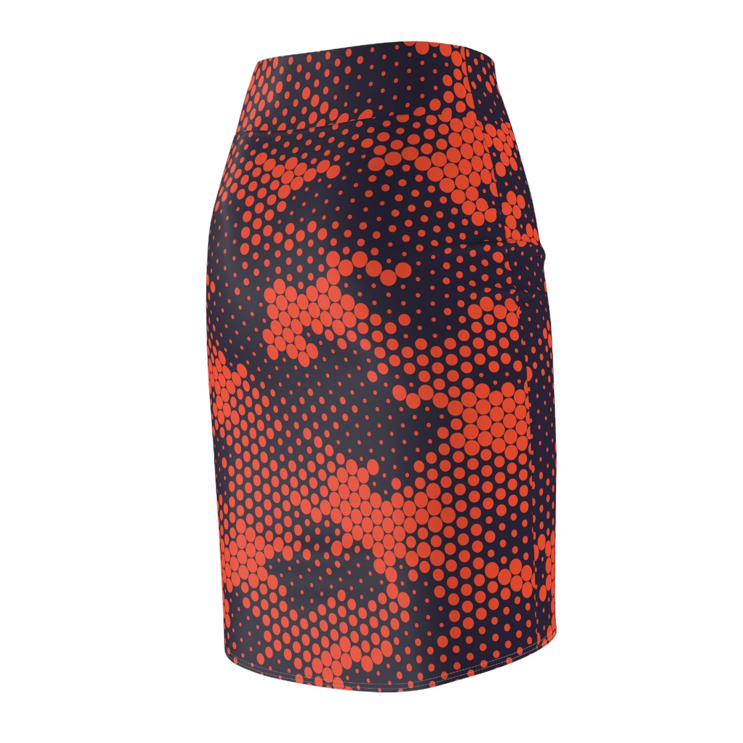 Camo Mini Skirt | Pencil Cut | Orange & Blue Digital