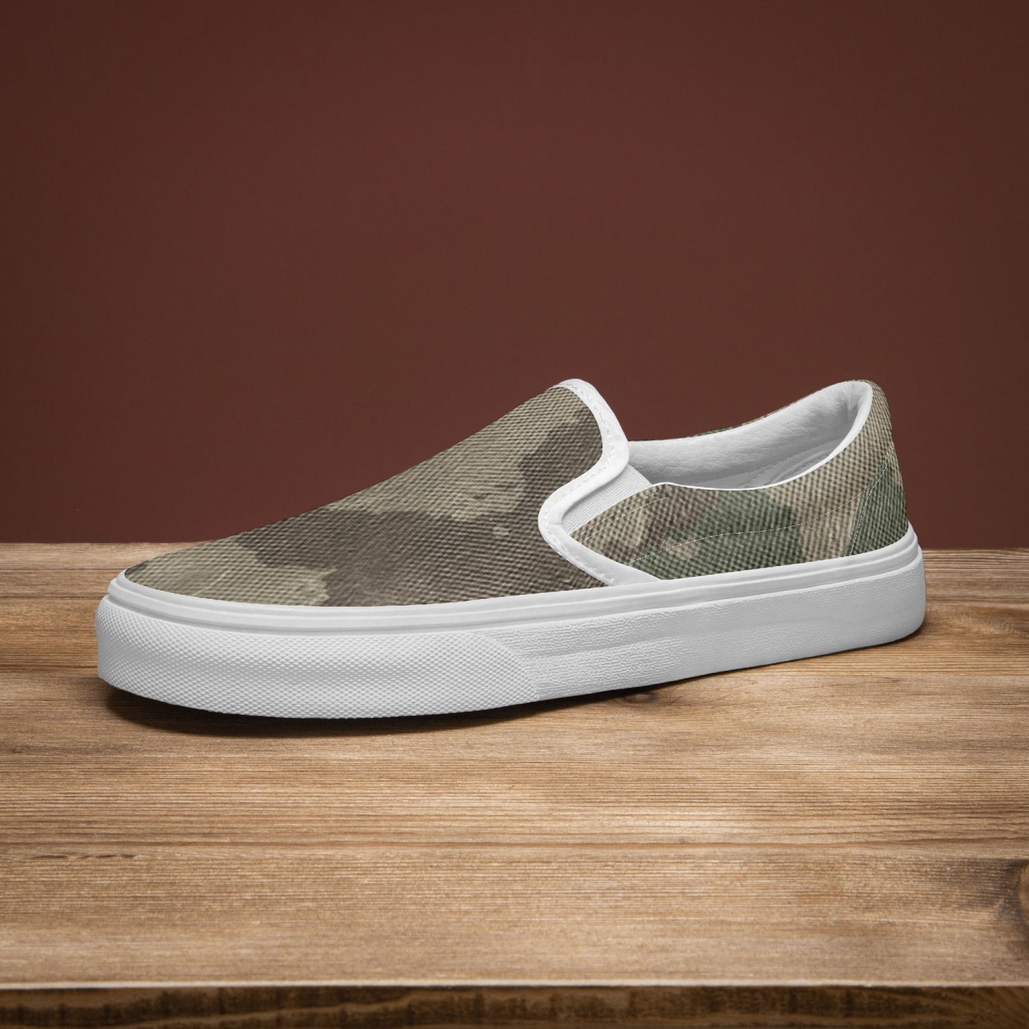 Camo Slip-On Shoes | Dirty Brown Camouflage