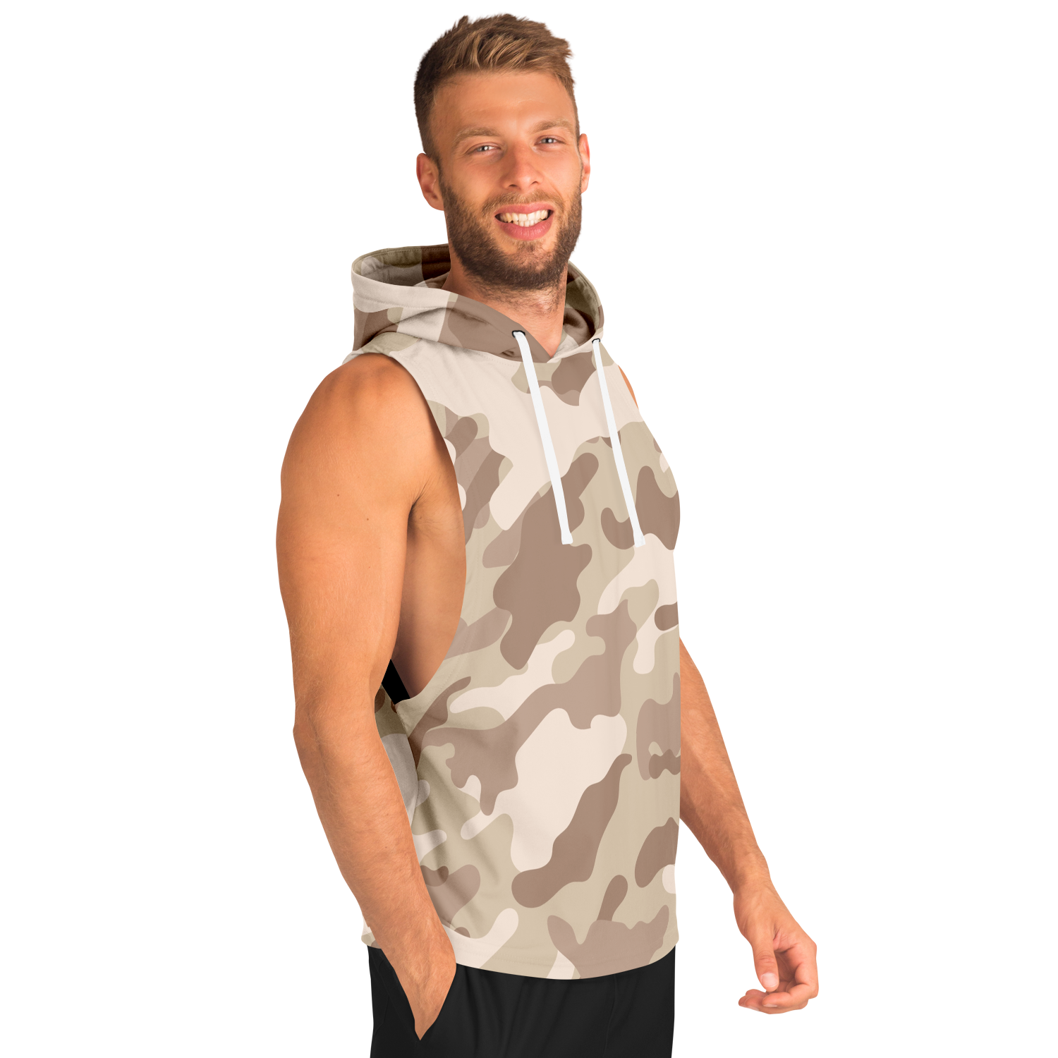 Sleeveless Hoodie | Brown Desert Camouflage