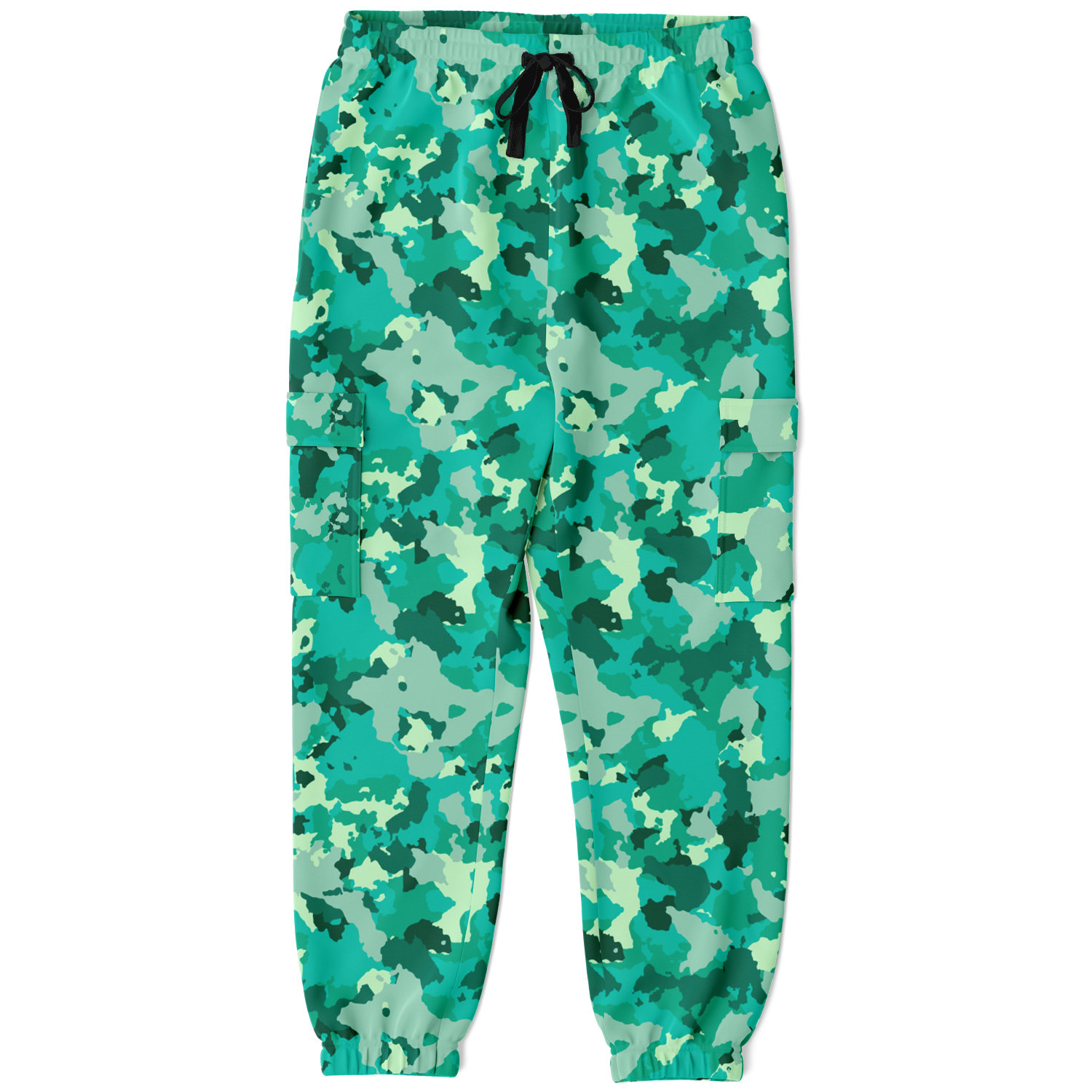 Cyan Green Camo Cargo Pants | Unisex