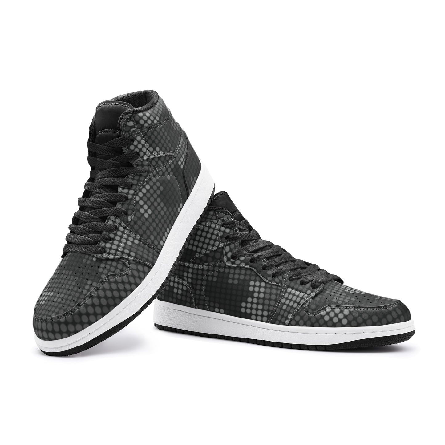 Black Camo Sneakers | High Top | Stylish Pixel Camouflage