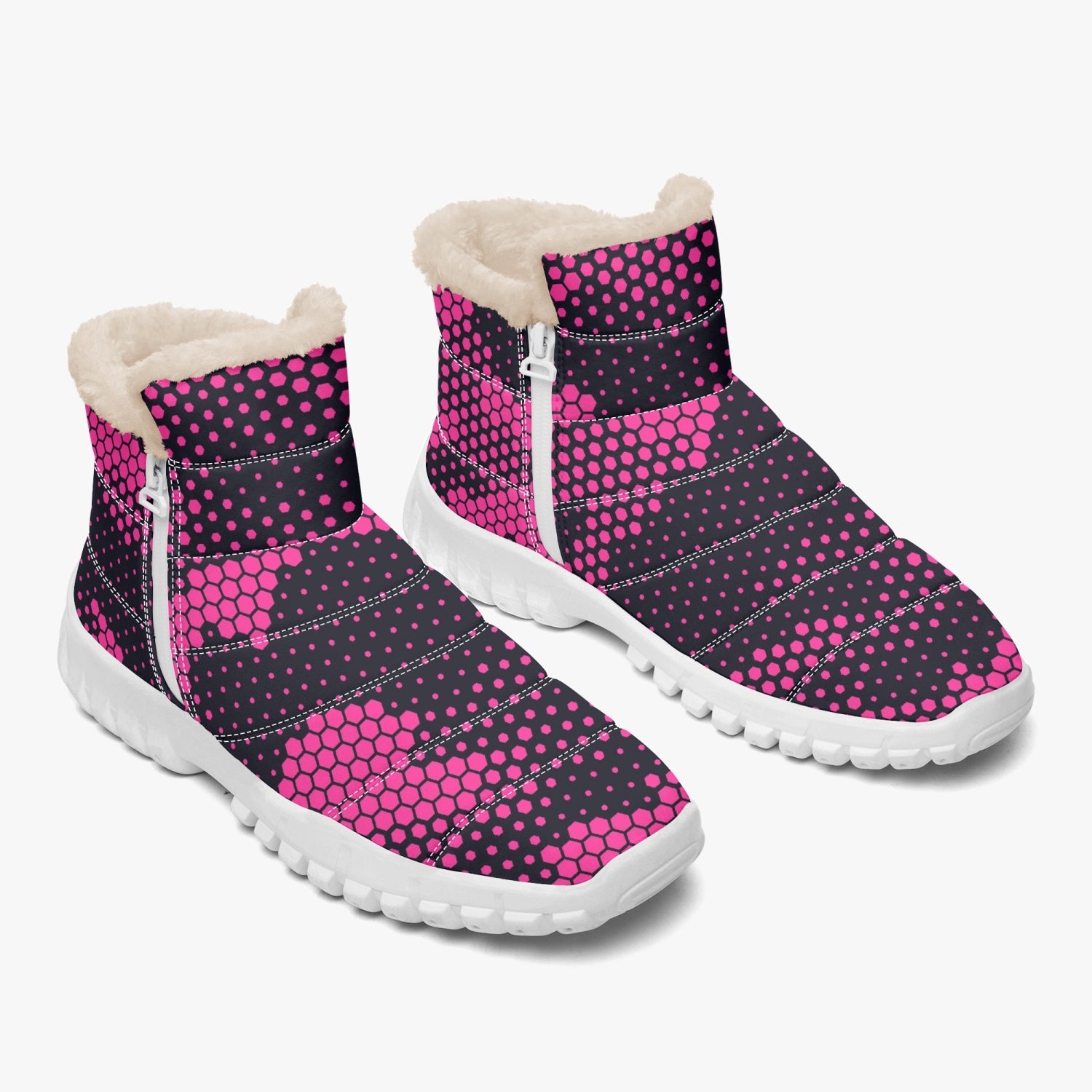 Camo Boots | Cotton-pad Fur Zipper Up | Digital Pink