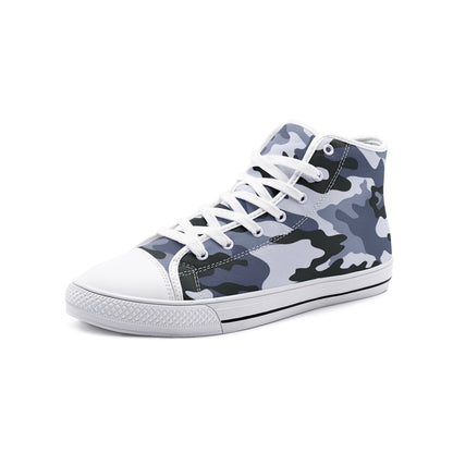 Camo Shoes | High Top Canvas | Light Blue Camouflage