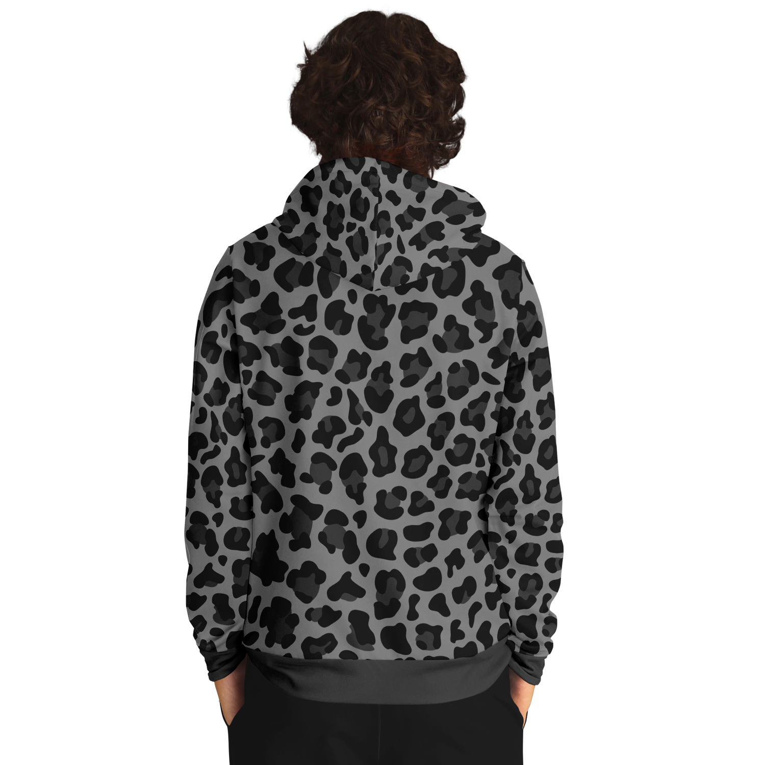 Leopard Hoodie | Black and Gray Pattern | Unisex